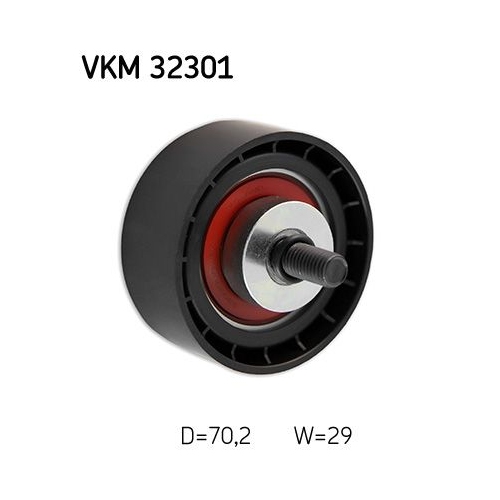Umlenk-/F&uuml;hrungsrolle, Keilrippenriemen SKF VKM 32301 f&uuml;r FIAT IVECO, mitte