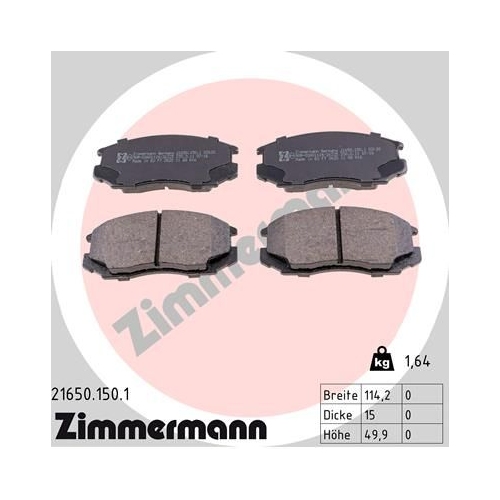 Bremsbelagsatz, Scheibenbremse ZIMMERMANN 21650.150.1 f&uuml;r MITSUBISHI