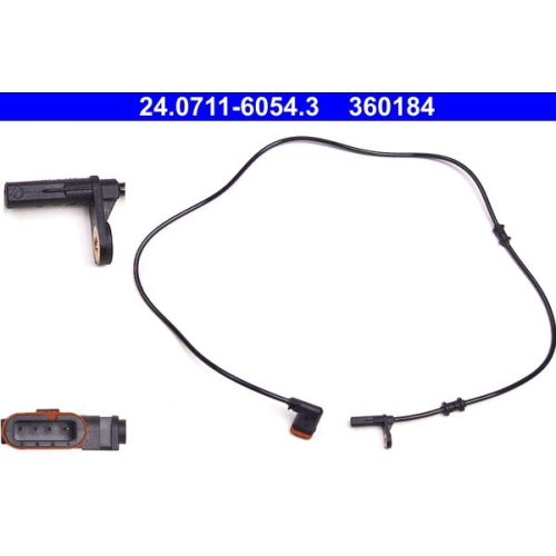 Sensor, Raddrehzahl ATE 24.0711-6054.3 f&uuml;r MERCEDES-BENZ, Hinterachse links