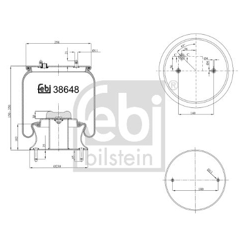 Febi Bilstein 38648 Luftfederbalg mit Stahlkolben , 1 St&uuml;ck