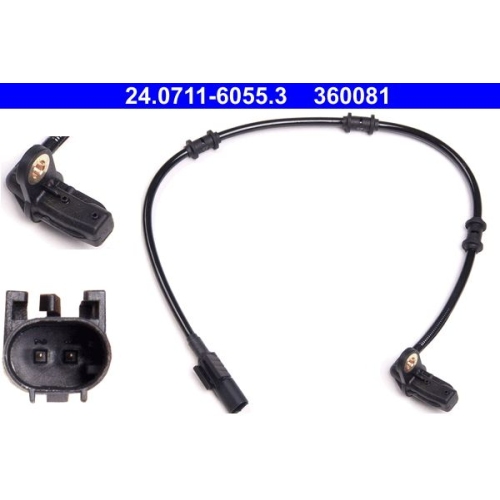 Sensor, Raddrehzahl ATE 24.0711-6055.3 f&uuml;r MERCEDES-BENZ, Hinterachse rechts