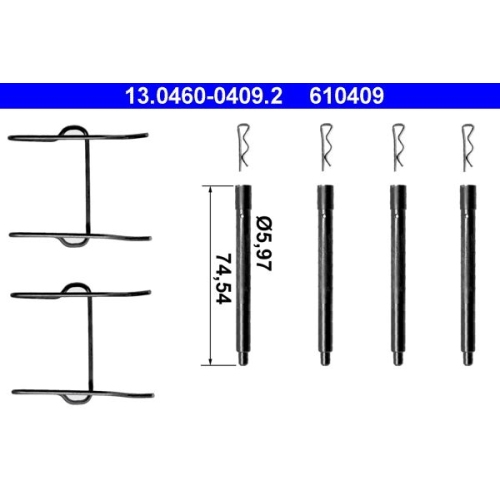 Zubeh&ouml;rsatz, Scheibenbremsbelag ATE 13.0460-0409.2 f&uuml;r PEUGEOT, Hinterachse