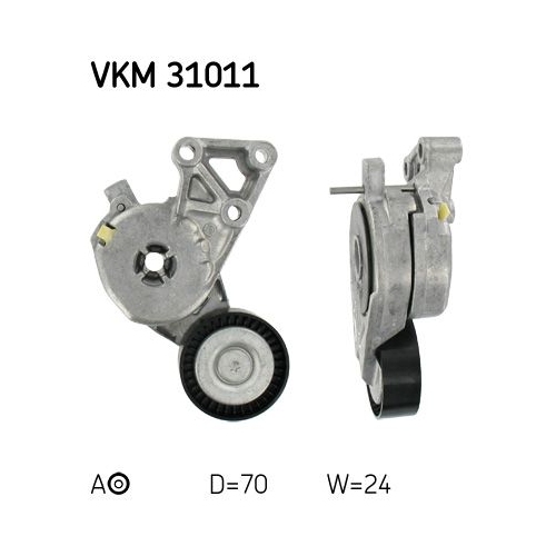 Spannrolle, Keilrippenriemen SKF VKM 31011 f&uuml;r AUDI SEAT SKODA VW, mitte, oben