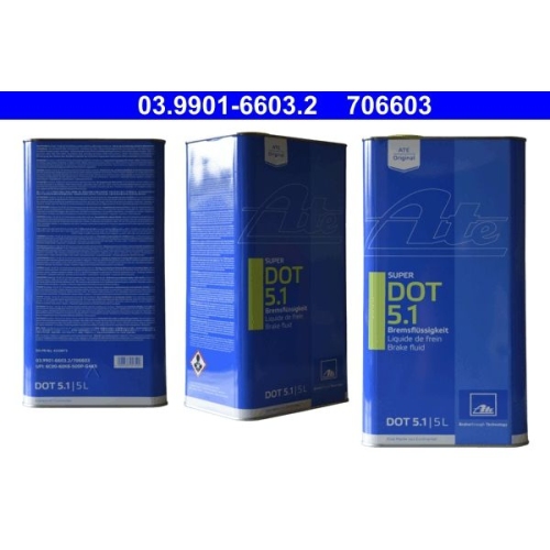 ATE Bremsfl&uuml;ssigkeit Super DOT 5.1 5L Original Brake Fluid NEU 03.9901-6603.2