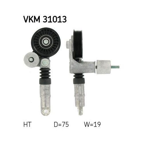 Spannrolle, Keilrippenriemen SKF VKM 31013 f&uuml;r AUDI SEAT SKODA VW, mitte, oben