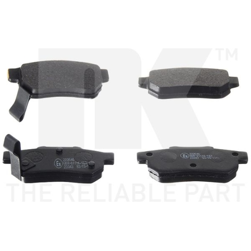 Bremsbelagsatz, Scheibenbremse NK 222646 f&uuml;r HONDA, Hinterachse