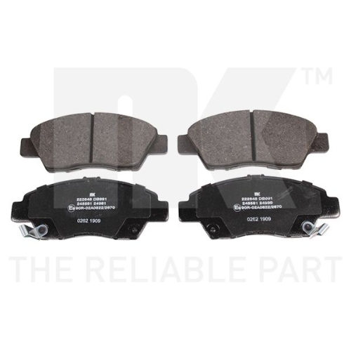 Bremsbelagsatz, Scheibenbremse NK 222648 f&uuml;r HONDA, Vorderachse