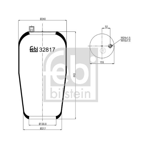 Febi Bilstein 32817 Luftfederbalg ohne Kolben , 1 St&uuml;ck