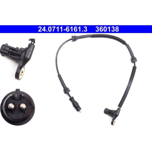 Sensor, Raddrehzahl ATE 24.0711-6161.3 f&uuml;r RENAULT, Vorderachse