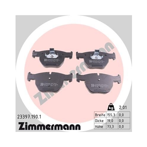 Bremsbelagsatz, Scheibenbremse ZIMMERMANN 23397.190.1 f&uuml;r LAND ROVER