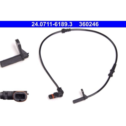 Sensor, Raddrehzahl ATE 24.0711-6189.3 f&uuml;r MERCEDES-BENZ, Vorderachse