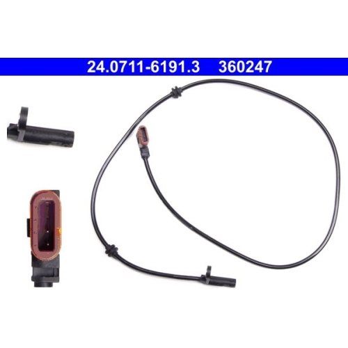 Sensor, Raddrehzahl ATE 24.0711-6191.3 f&uuml;r MERCEDES-BENZ, Hinterachse
