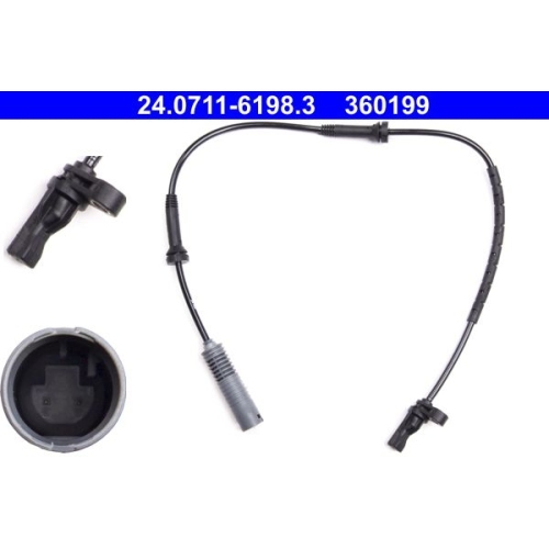 Sensor, Raddrehzahl ATE 24.0711-6198.3 f&uuml;r BMW, Vorderachse