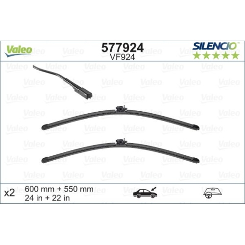 Wischblatt VALEO 577924 SILENCIO FLAT BLADE SET f&uuml;r MERCEDES-BENZ, vorne