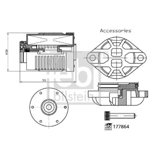 Febi Bilstein 1x Hydraulikfilter Lamellenkupplung-Allradantrieb 177864 febi Plus