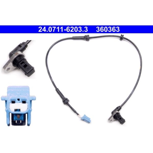 Sensor, Raddrehzahl ATE 24.0711-6203.3 f&uuml;r NISSAN, Hinterachse