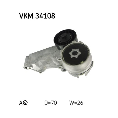 Spannrolle, Keilrippenriemen SKF VKM 34108 f&uuml;r FORD, links