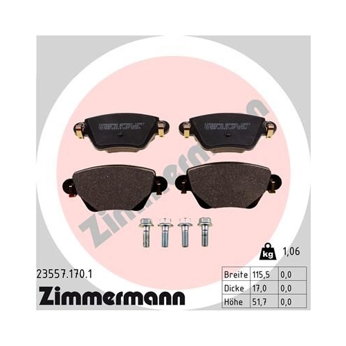 Bremsbelagsatz, Scheibenbremse ZIMMERMANN 23557.170.1 f&uuml;r FORD JAGUAR RENAULT