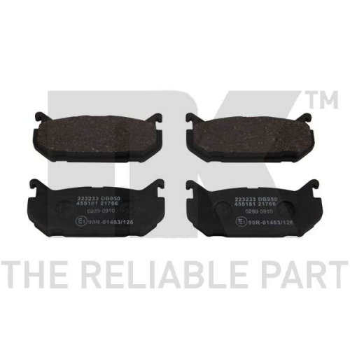 Bremsbelagsatz, Scheibenbremse NK 223233 f&uuml;r FORD MAZDA FORD USA, Hinterachse