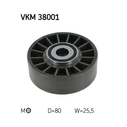 Spannrolle, Keilrippenriemen SKF VKM 38001 f&uuml;r MERCEDES-BENZ VW, links, oben