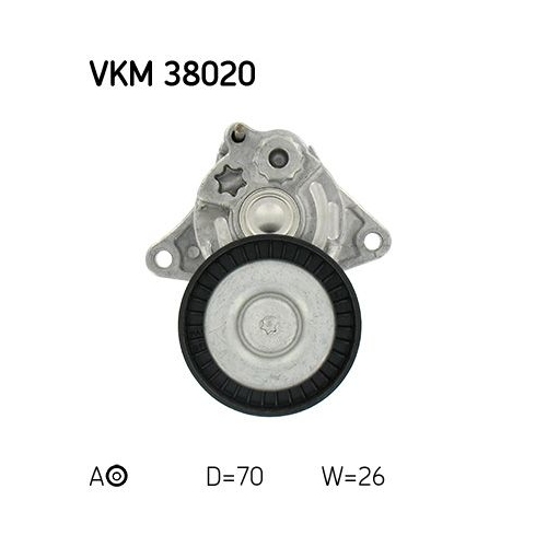 Spannrolle, Keilrippenriemen SKF VKM 38020 f&uuml;r CHRYSLER MERCEDES-BENZ JEEP