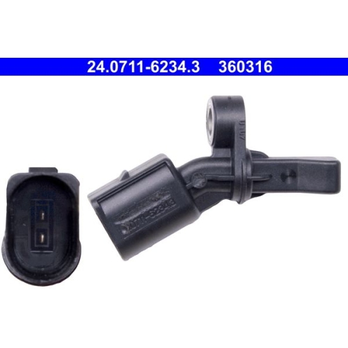 Sensor, Raddrehzahl ATE 24.0711-6234.3 f&uuml;r SEAT SKODA VAG, Hinterachse rechts