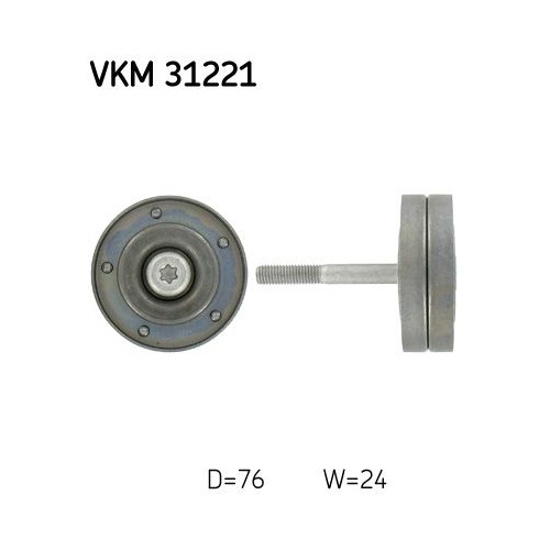 Umlenk-/F&uuml;hrungsrolle, Keilrippenriemen SKF VKM 31221 f&uuml;r AUDI SEAT SKODA VW