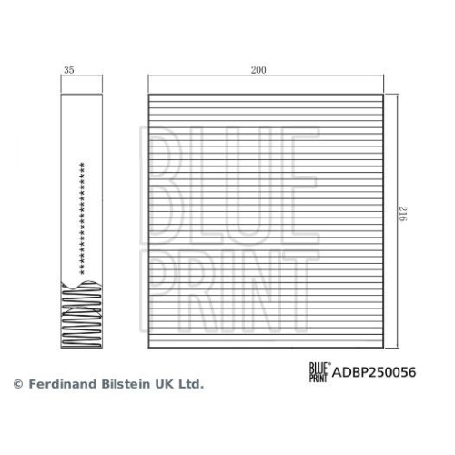 Blue Print 1x ADBP250056BP Innenraumfilter