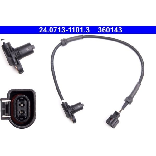 Sensor, Raddrehzahl ATE 24.0713-1101.3 f&uuml;r FORD SEAT VAG, Vorderachse