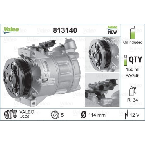 Kompressor, Klimaanlage VALEO 813140 NEW ORIGINAL PART f&uuml;r VOLVO VOLVO (CHANGAN)