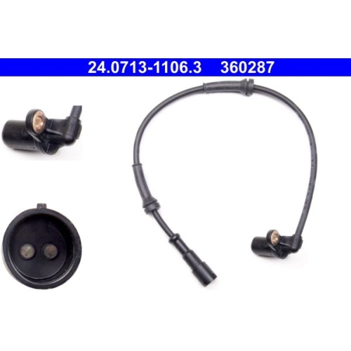 Sensor, Raddrehzahl ATE 24.0713-1106.3 f&uuml;r RENAULT, Hinterachse rechts