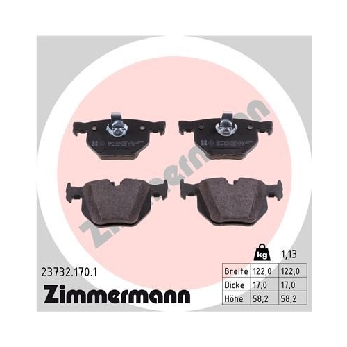 Bremsbelagsatz, Scheibenbremse ZIMMERMANN 23732.170.1 f&uuml;r BMW BMW (BRILLIANCE)