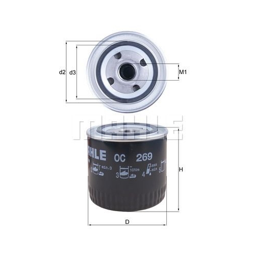 &Ouml;lfilter KNECHT OC 269 f&uuml;r HONDA ROVER VOLVO PERKINS
