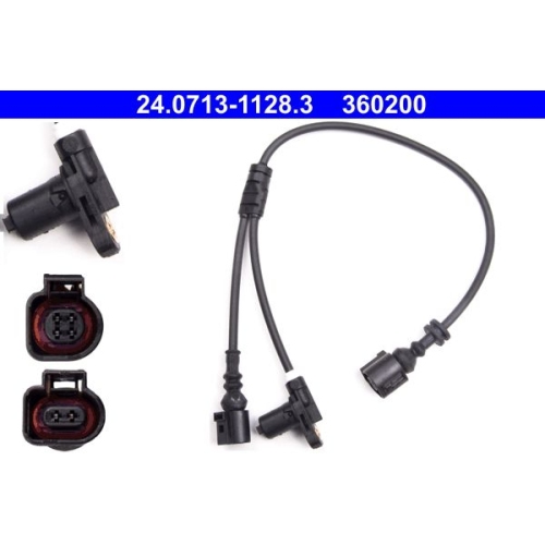 Sensor, Raddrehzahl ATE 24.0713-1128.3 f&uuml;r FORD SEAT VAG, Vorderachse