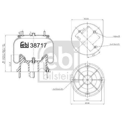 Febi Bilstein 38717 Luftfederbalg mit Kunststoffkolben , 1 St&uuml;ck