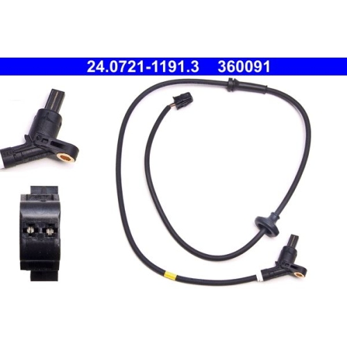 Sensor, Raddrehzahl ATE 24.0721-1191.3 f&uuml;r VAG, Hinterachse