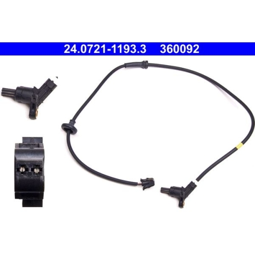 Sensor, Raddrehzahl ATE 24.0721-1193.3 f&uuml;r VAG, Hinterachse