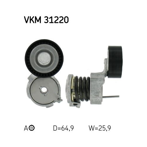 Spannrolle, Keilrippenriemen SKF VKM 31220 f&uuml;r AUDI SEAT SKODA VW, links, mitte