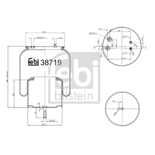 Febi Bilstein 38719 Luftfederbalg mit Stahlkolben und Kolbenstange , 1 St&uuml;ck