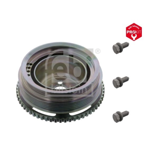 Febi Bilstein 40315 Riemenscheibe (entkoppelt) f&uuml;r Kurbelwelle, mit Polrad und Schrauben, 1 St&uuml;ck