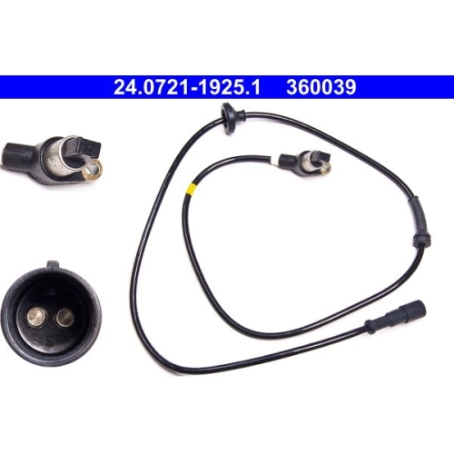 Sensor, Raddrehzahl ATE 24.0721-1925.1 f&uuml;r SEAT VAG, Hinterachse