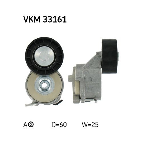 Spannrolle, Keilrippenriemen SKF VKM 33161 f&uuml;r CITRO&Euml;N FIAT PEUGEOT, links, oben