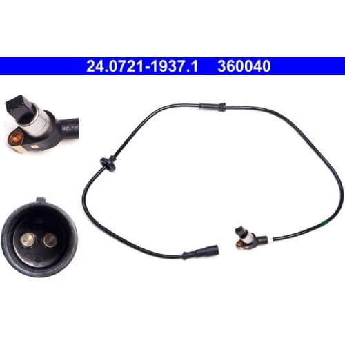 Sensor, Raddrehzahl ATE 24.0721-1937.1 f&uuml;r VAG, Hinterachse