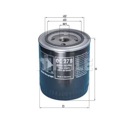 &Ouml;lfilter KNECHT OC 278 f&uuml;r FORD GMC OPEL VAUXHALL
