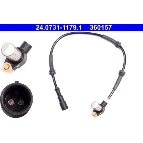 Sensor, Raddrehzahl ATE 24.0731-1179.1 f&uuml;r RENAULT, Vorderachse