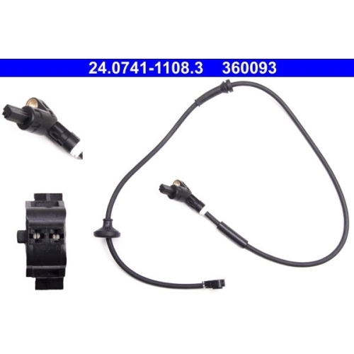 Sensor, Raddrehzahl ATE 24.0741-1108.3 f&uuml;r SEAT VAG, Hinterachse