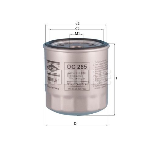 &Ouml;lfilter KNECHT OC 265 f&uuml;r GMC ISUZU OPEL VAUXHALL
