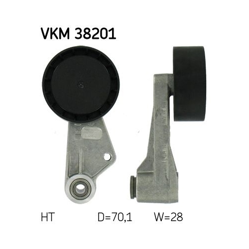 Spannrolle, Keilrippenriemen SKF VKM 38201 f&uuml;r BMW, oben
