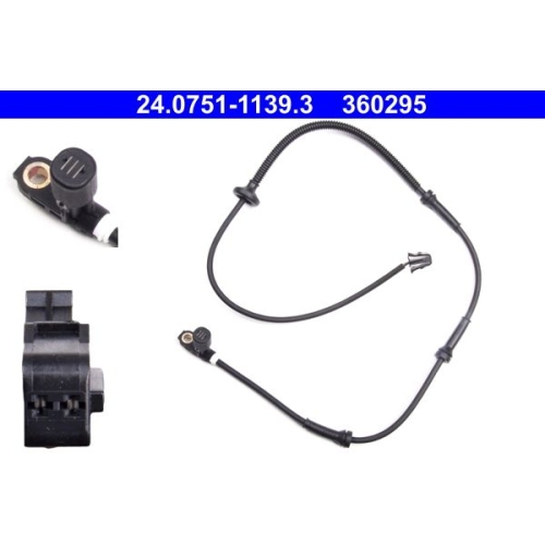 Sensor, Raddrehzahl ATE 24.0751-1139.3 f&uuml;r VAG, Hinterachse