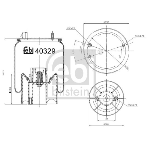 Febi Bilstein 40329 Luftfederbalg mit Kunststoffkolben, 1 St&uuml;ck